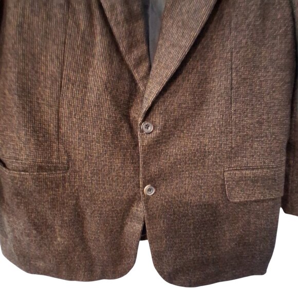 Hickey Freeman suit jacket mens 42 R tweed 90% wool 10% cashmere brown black - Picture 4 of 7